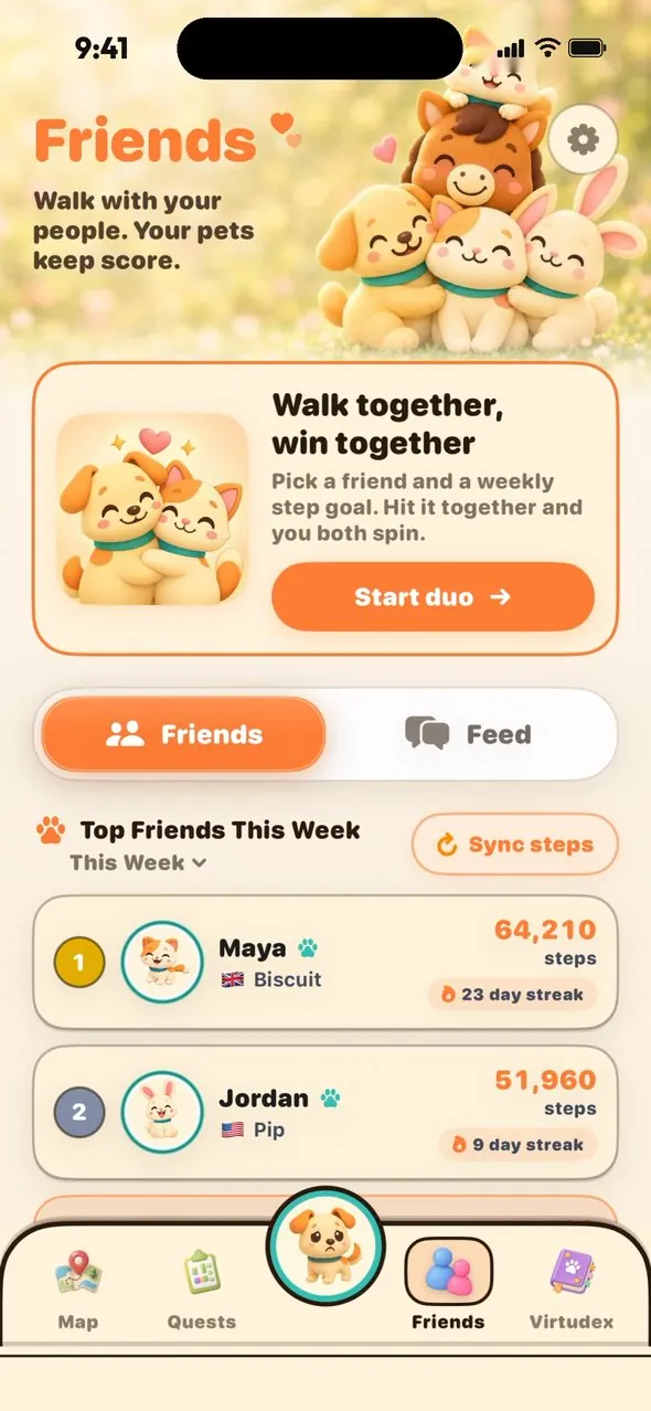 Friends leaderboard and duo goals